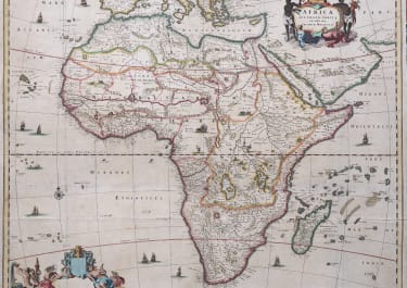 SCARCE FOLIO VAN MEURS MAP OF AFRICA 1558