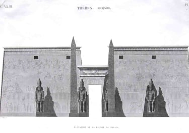 EGYPT LUXOR THEBES LOUQSOR ELEVATION DE LA FACADE DE LA PALAIS