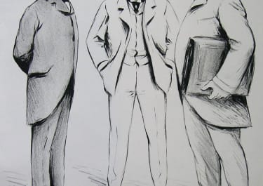 FRENCH POLITICAL CARICATURE MM DOUMER , BARTHOU ET BERTEAUX