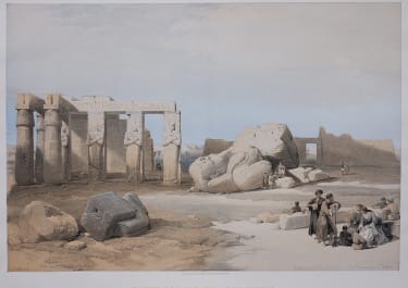 FRAGMENTS OF THE GREAT COLOSSI AT THE MEMONIUM ..  DAVID ROBERTS