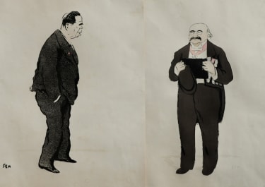 A PAIR OF ORIGINAL SEM  CARICATURES  GOURSAT GEORGES