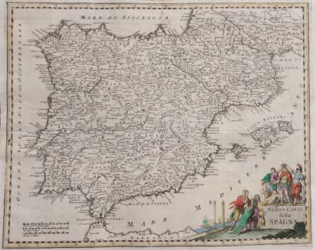 Albrizzi Map Of Spain 1740 Michael Jennings Antique Maps And Prints