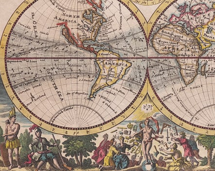 MOLL SCARCE DECORATIVE WORLD MAP || Michael Jennings Antique Maps and ...