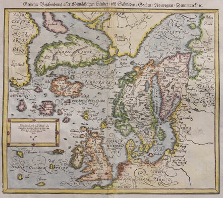 MUNSTER SOUGHT AFTER NORTH ATLANTIC MAP FICTITIOUS ISLANDS 1588 ...