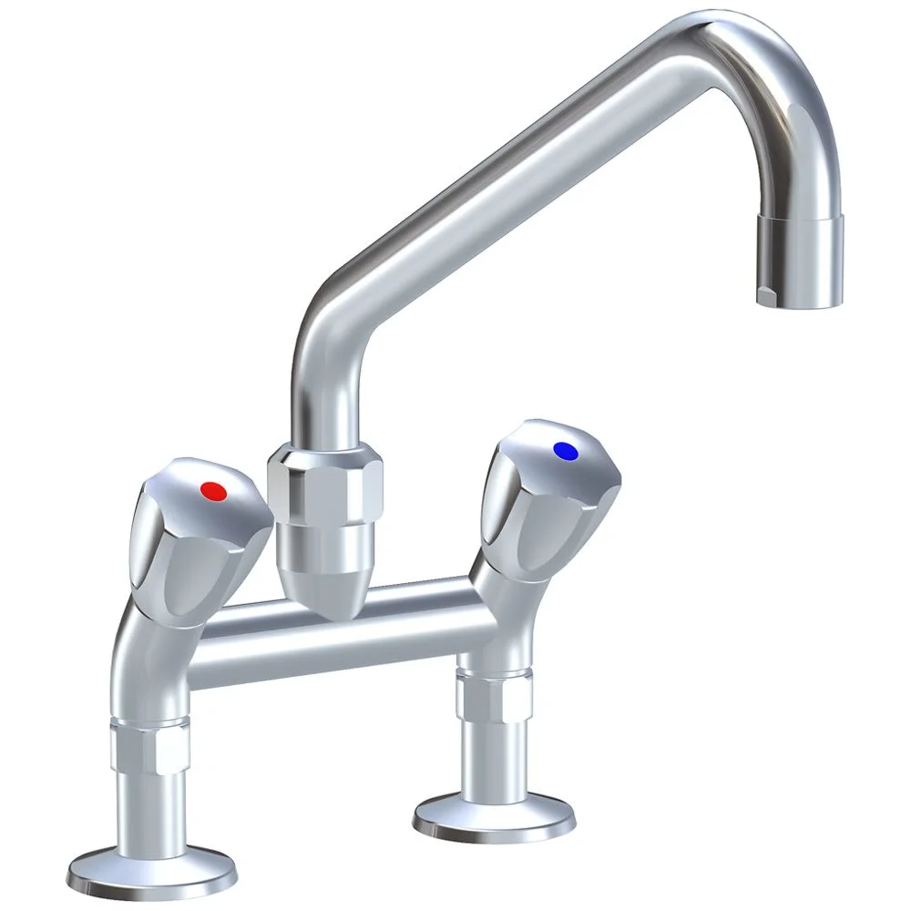 KWC Gastro Zweigriff-Spültisch-Brückenbatterie für die Profiküche, Höhe 34,5 cm