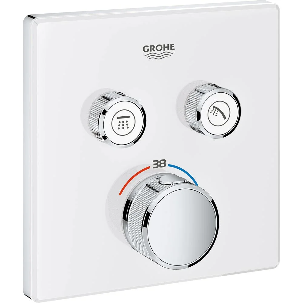 GROHE Grohtherm SmartControl Thermostat Fertigmontageset mit 2 Absperrventilen, eckige Ausführung
