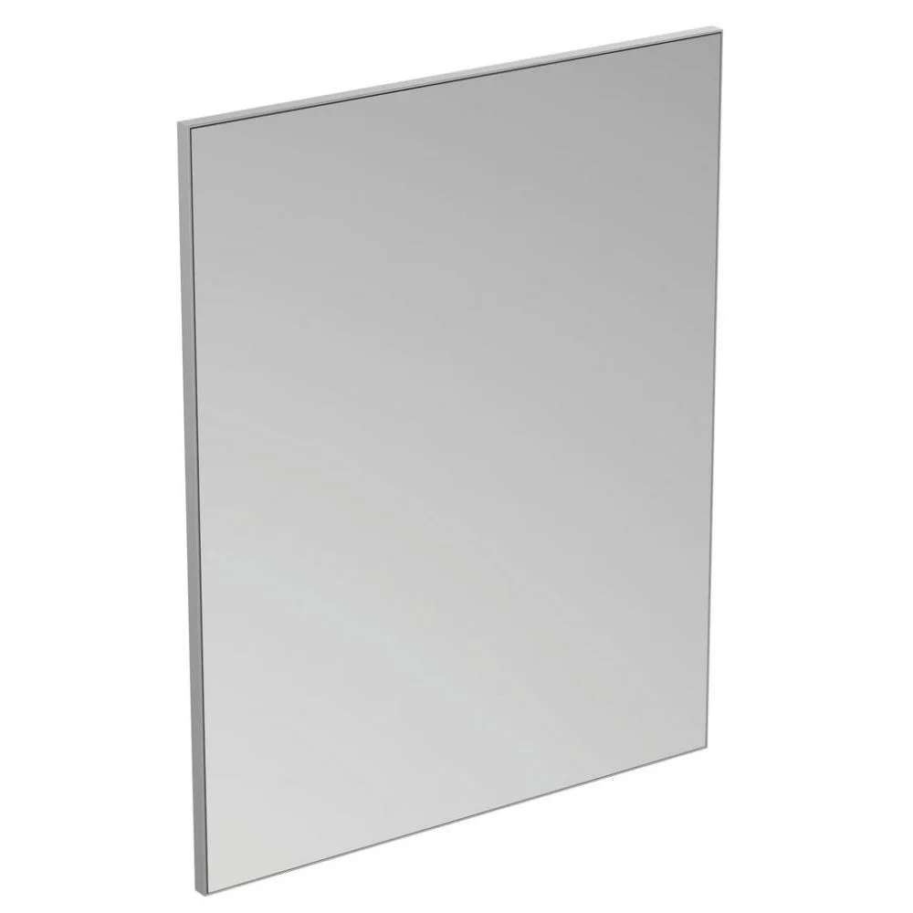 Ideal Standard Badspiegel Mirror & Light in Aluminiumoptik 80 x 100 cm – Reversibel und mit Rahmen