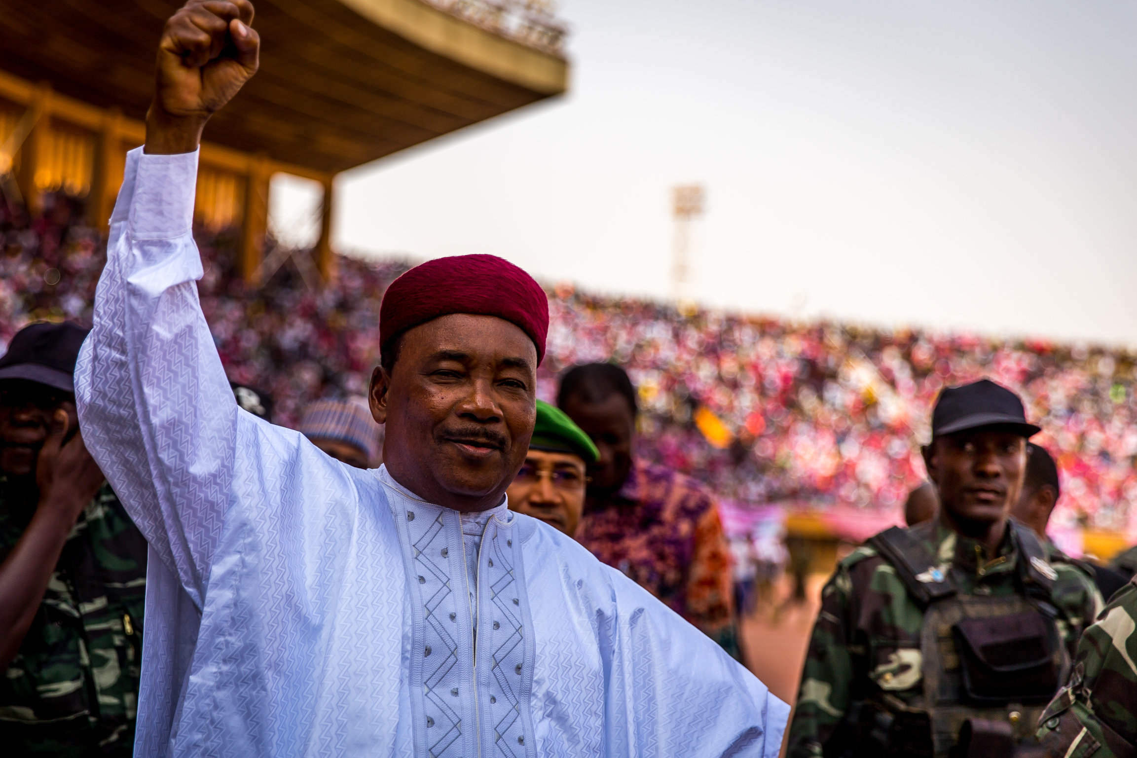 Issoufou Mahamadou op een verkiezingsmeeting donderdag 18 februari.