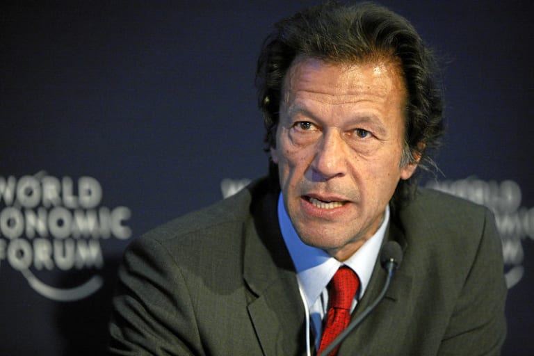 Voormalig Pakistaans premier Imran Khan op het World Economic Forum in 2011.