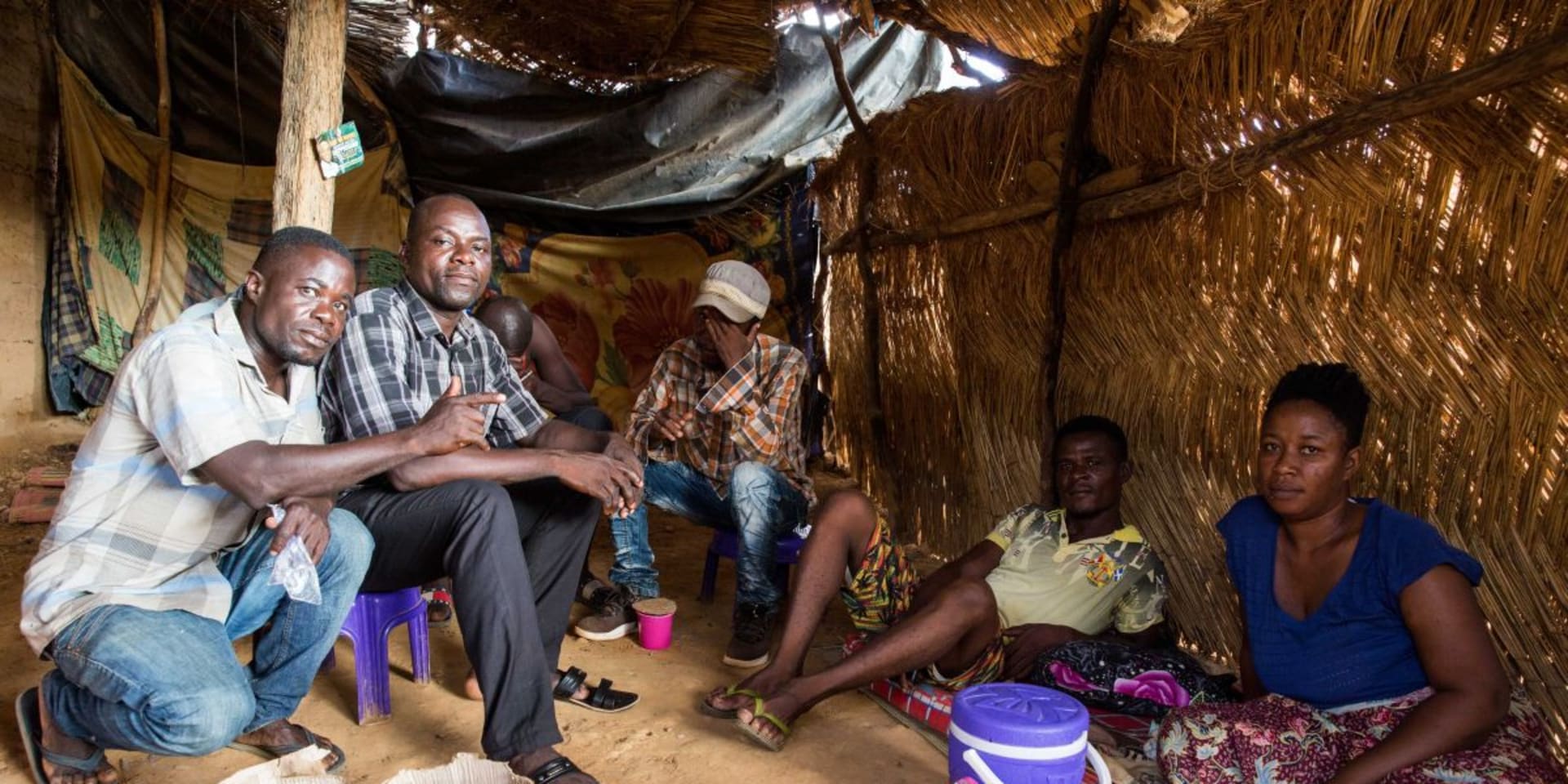 Liberiaanse migranten in de wijk Pays Bas, Niamey, Niger