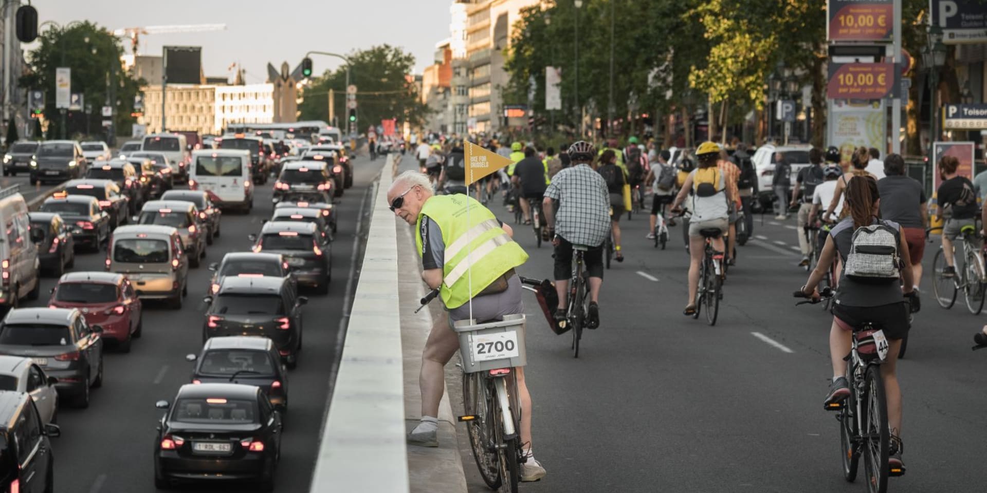 Maandelijkse fietsactie van Critical Mass in Brussel