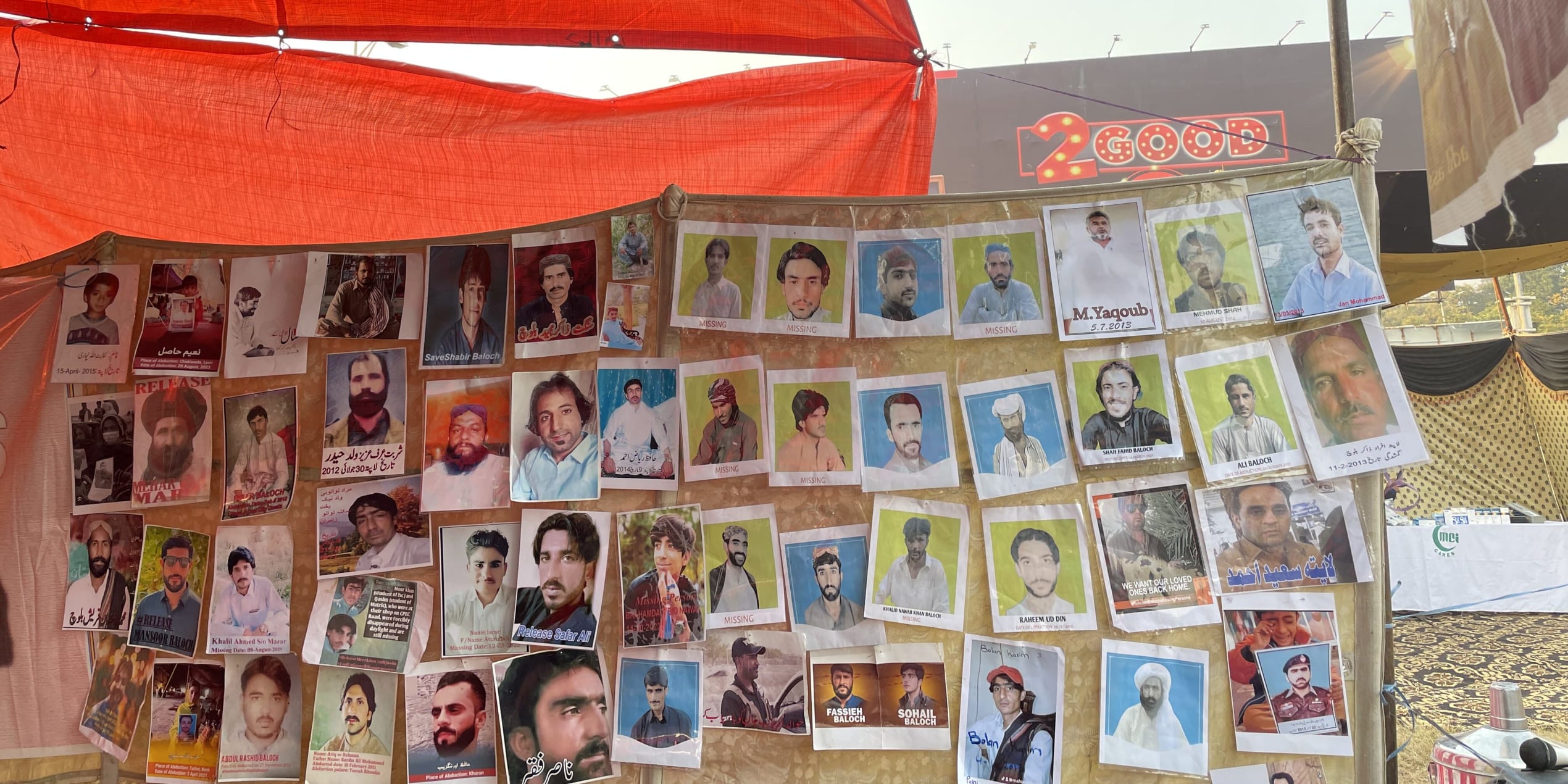 Volgens Voice for Baloch Missing Persons zouden meer dan 5000 mensen van de provincie Beloetsjistan vermist zijn.