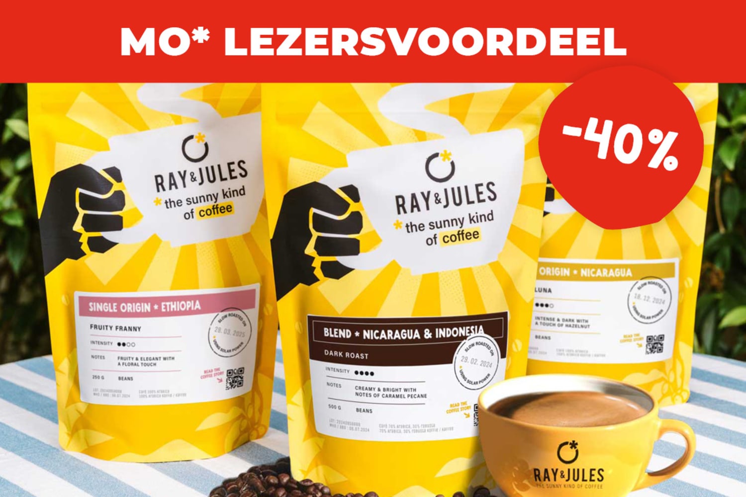 Extra voordelig koffiepakket van Ray & Jules voor MO*lezers