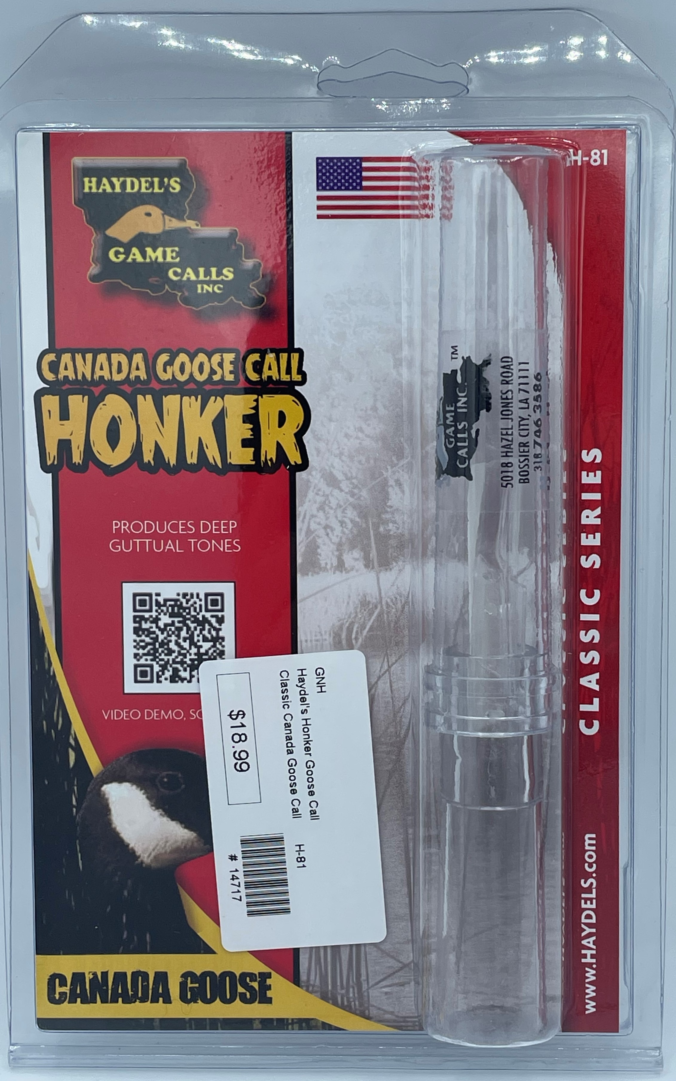 Haydel's Classic Series Honker Canada Goose Call