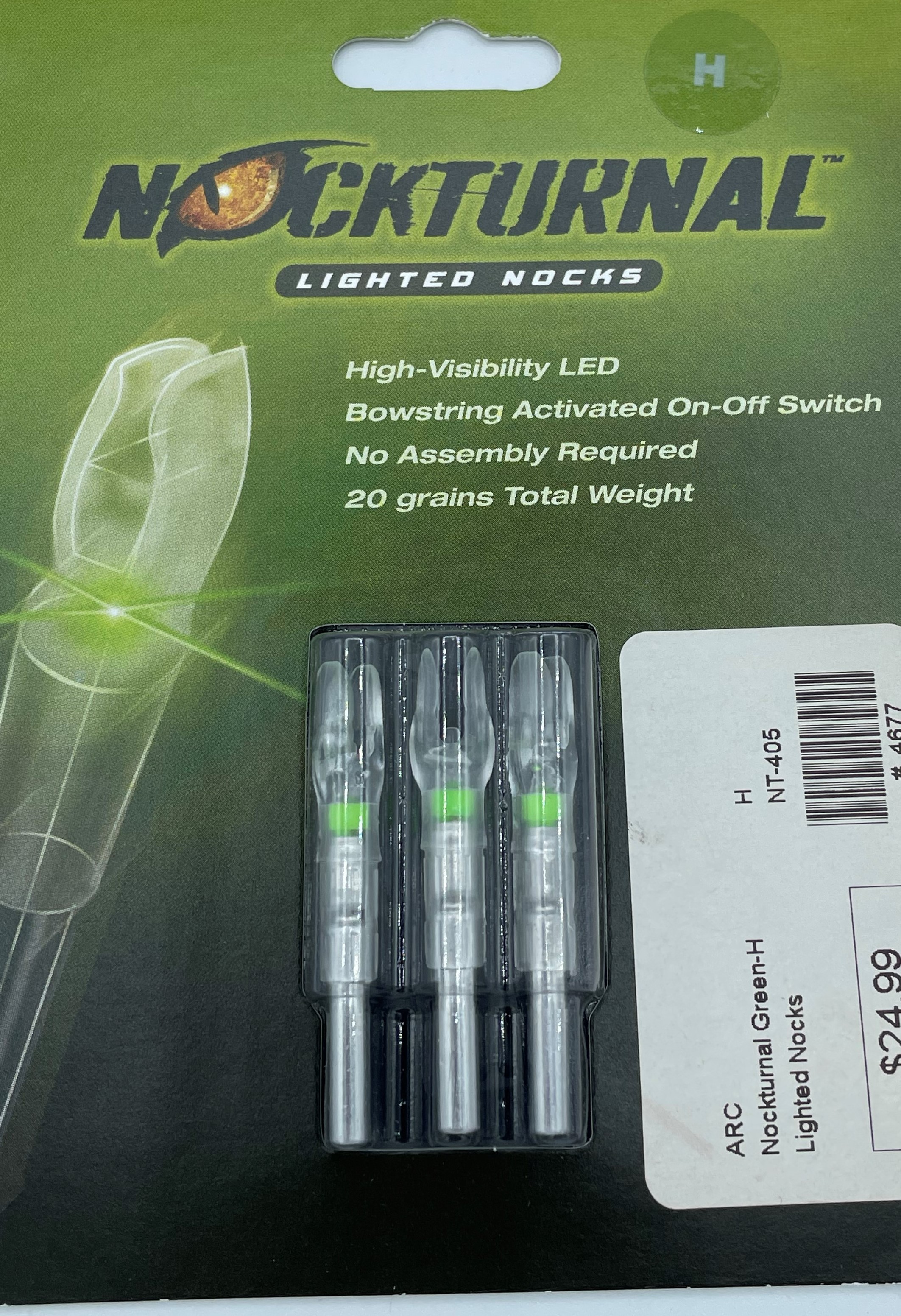 Nockturnal Lighted Nocks - Green (Size H)