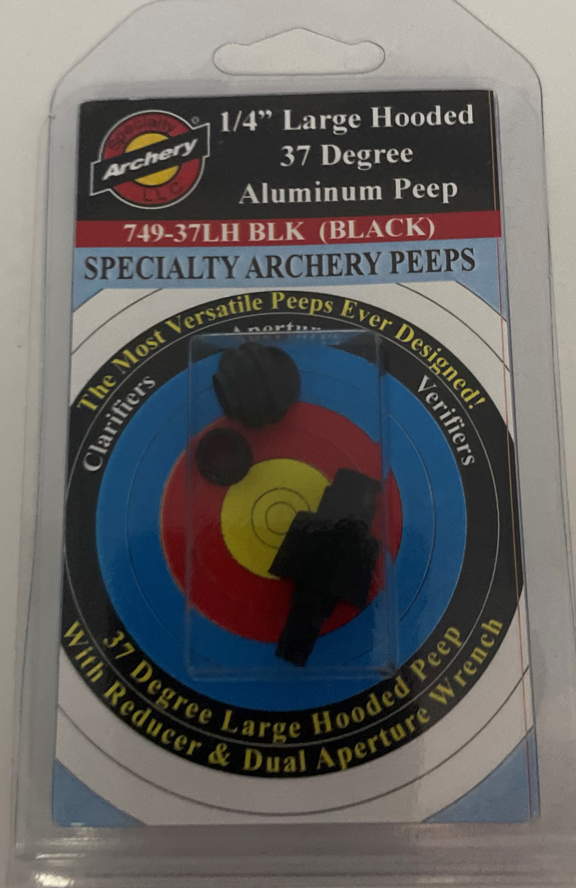 Specialty Archery 1/4" Large Hooded, 37 Degree, Aluminum Peep