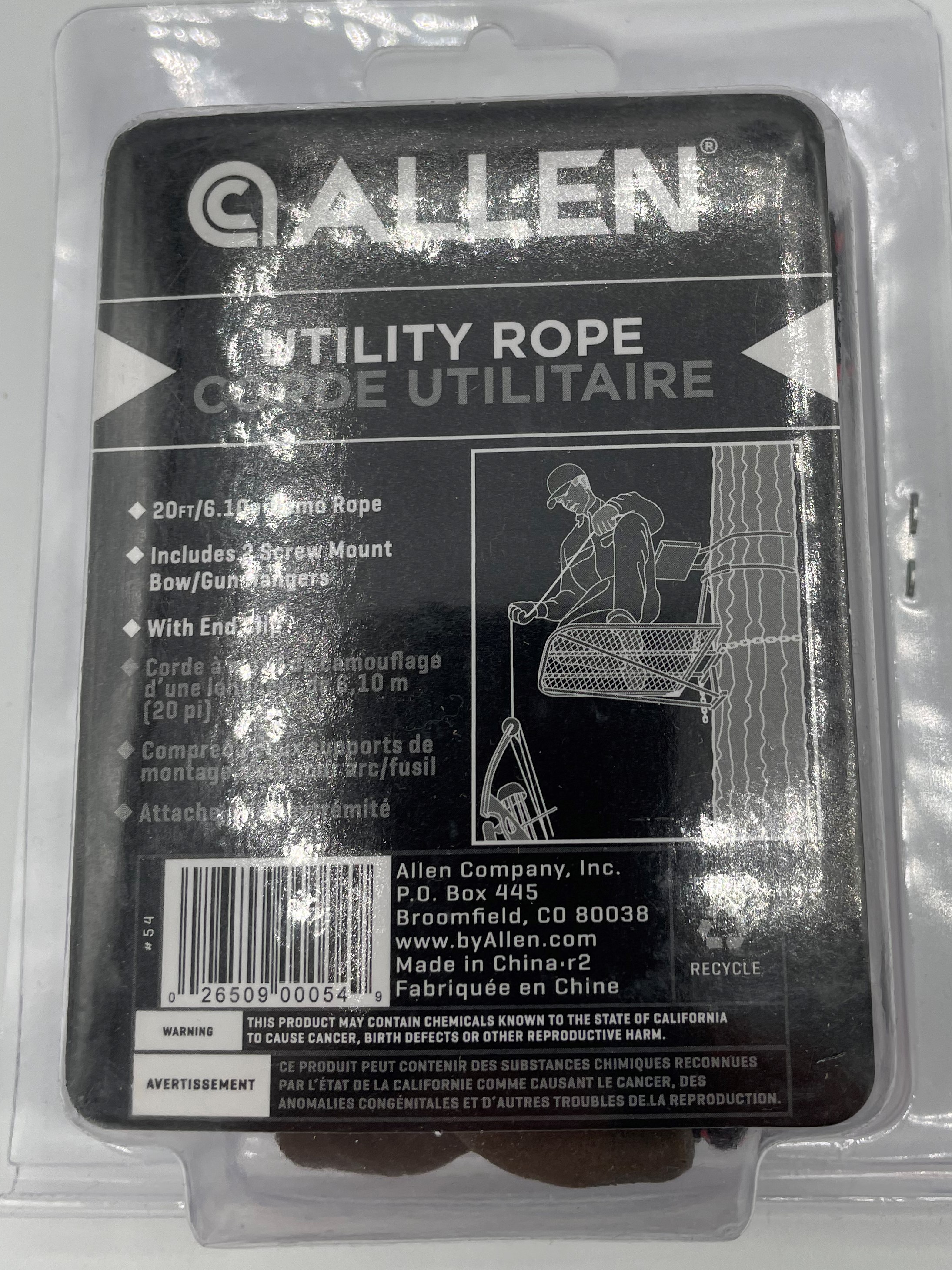 Allen Utility Rope w/ 2 Screw In Hangers, 20' - Westside Stores