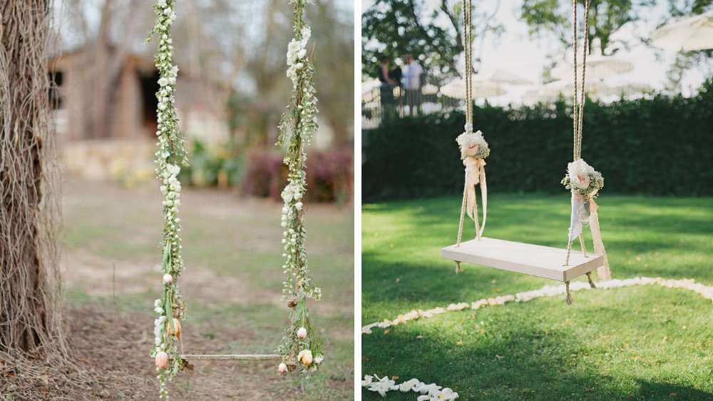 Idées de décoration une balançoire romantique pour amuser les convives t’aime champêtre