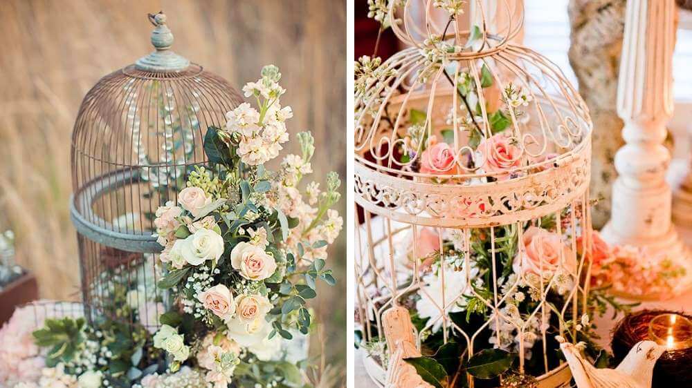 Petite cage à oiseaux comme décoration pour le mariage style est aime champêtre ou recouds coup vinent Edge