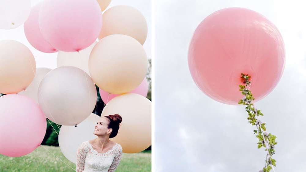 Ballons rose et blanc