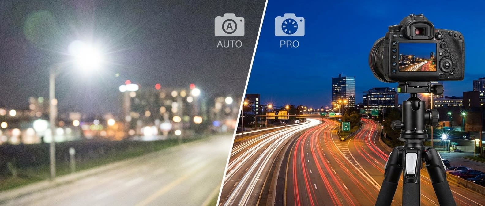 Passe du mode auto au mode pro