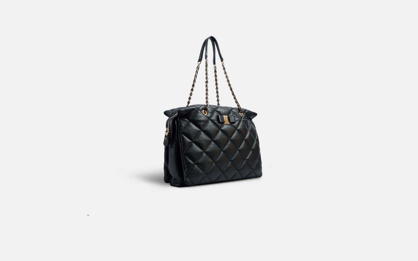 Quilted Handbag Leather Ginette Bleue