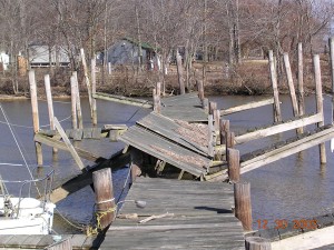 Dock damaged by ice - need a de-icer