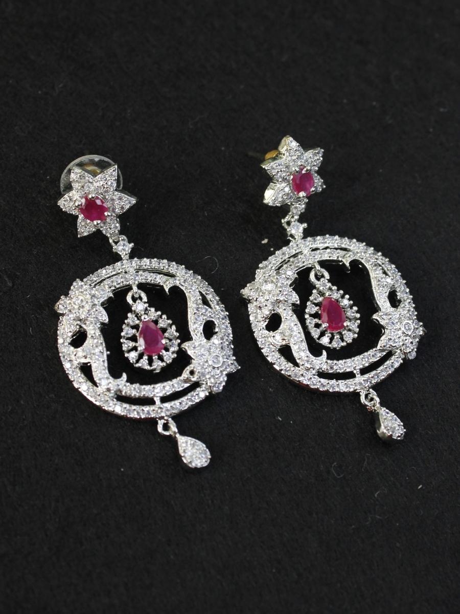 Shop Latest Silver Plated Zircon Earrings Shforn