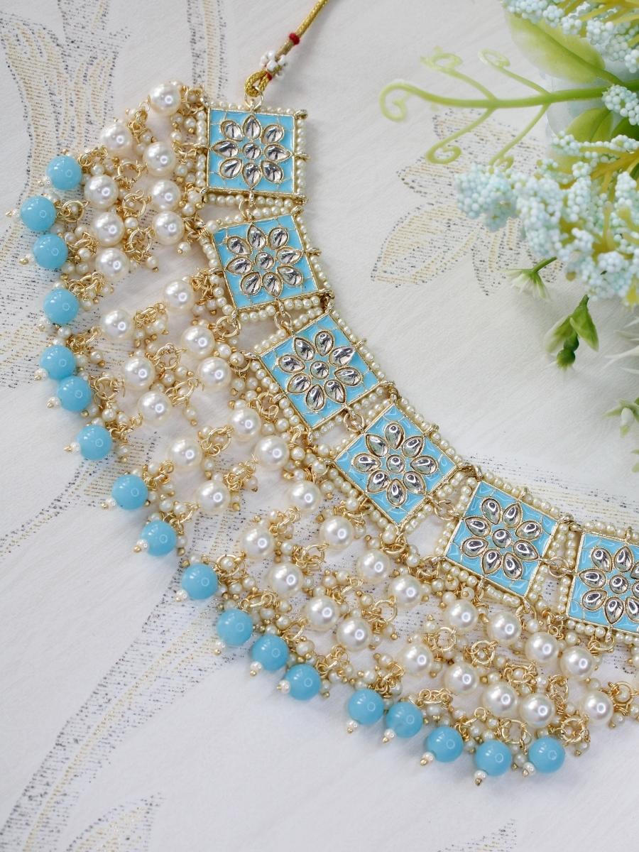 Sky blue necklace hotsell