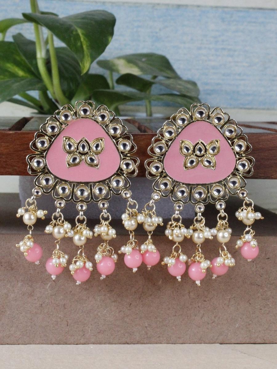 Pink designer earrings new arrivals