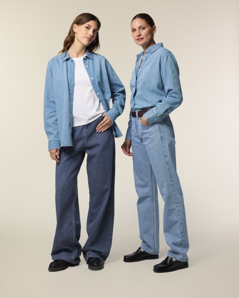 STELLA DENIM SHIRT - LIGHT WASH - SHIRTS DENIM - FEMMES