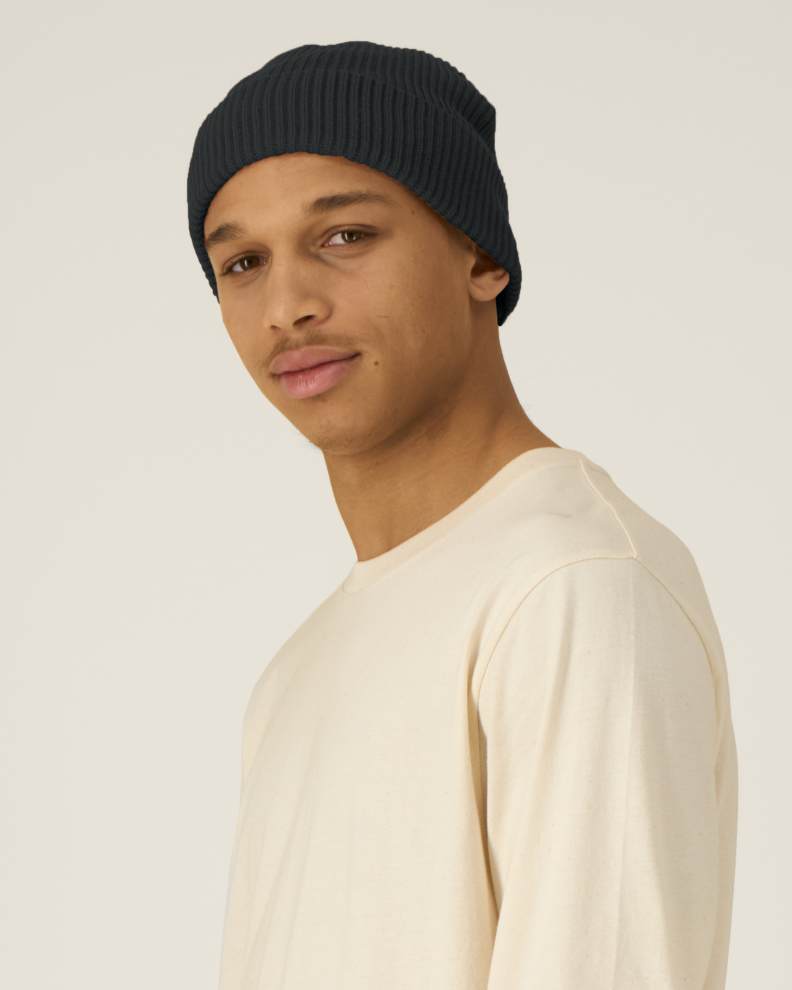 FISHERMAN BEANIE - BLACK - HEADWEAR BEANIE - UNISEX