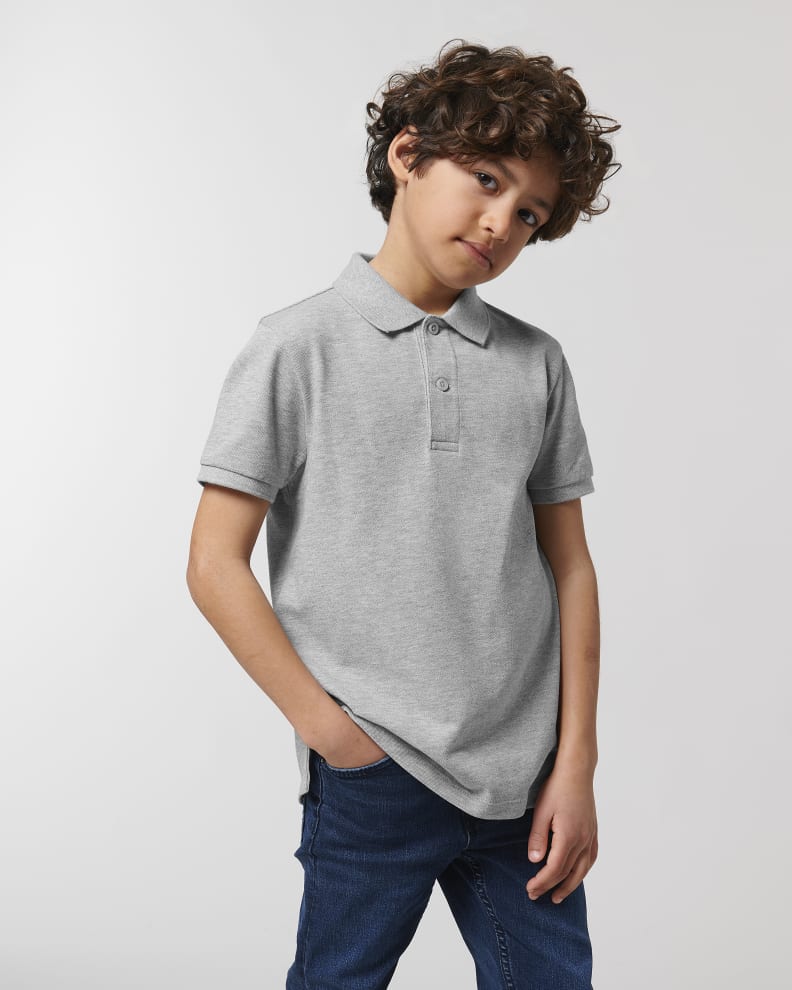 MINI SPRINTER - HEATHER GREY - POLOS SHORT SLEEVES - KIDS