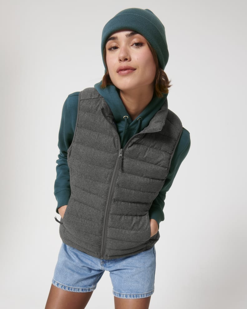 STELLA CLIMBER WOOL-LIKE - DEEP METAL HEATHER GREY - JACKETS LIGHT PADDED JACKET - WOMEN