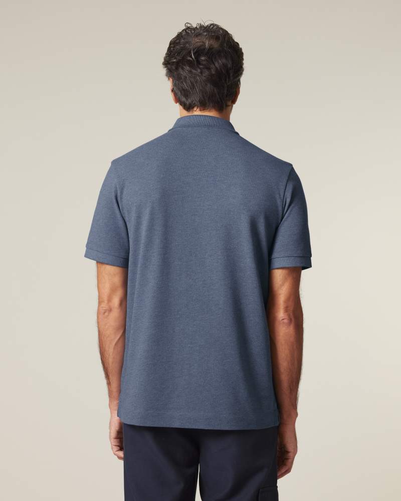PREPSTER 2.0 - DARK HEATHER BLUE - POLOS SHORT SLEEVES - UNISEXE