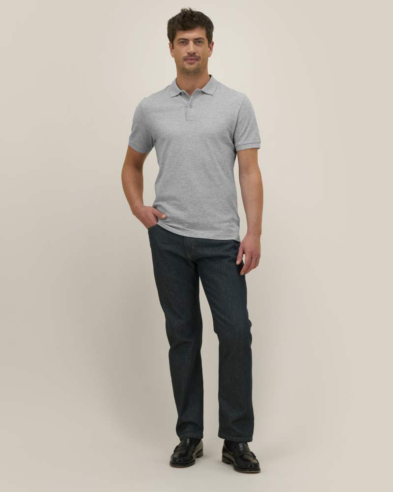 STANLEY COASTER - HEATHER GREY - POLOS SHORT SLEEVES - HOMMES