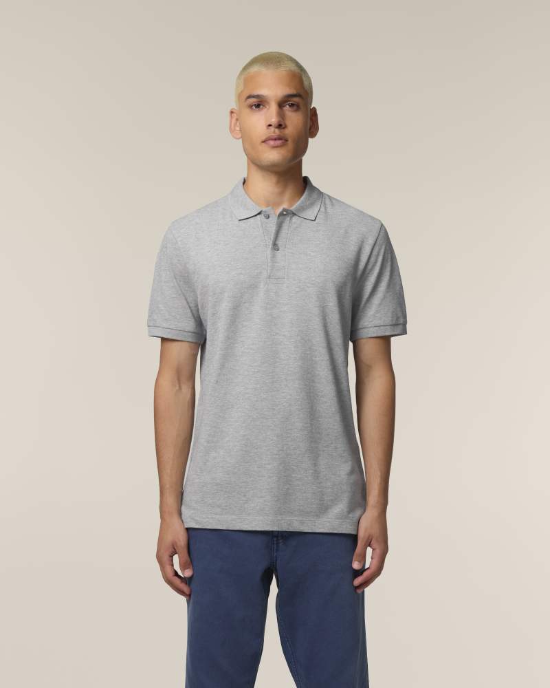 STANLEY COASTER - HEATHER GREY - POLOS SHORT SLEEVES - HOMMES