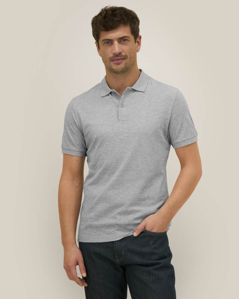 STANLEY COASTER - HEATHER GREY - POLOS SHORT SLEEVES - HOMMES