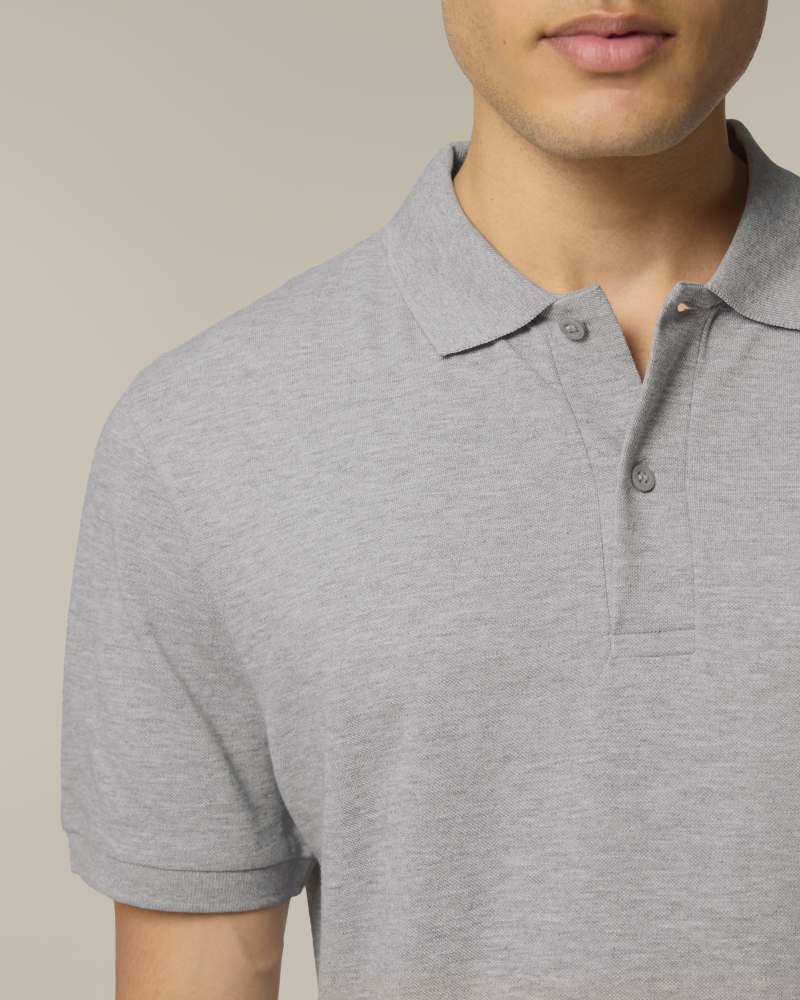STANLEY COASTER - HEATHER GREY - POLOS SHORT SLEEVES - HOMMES