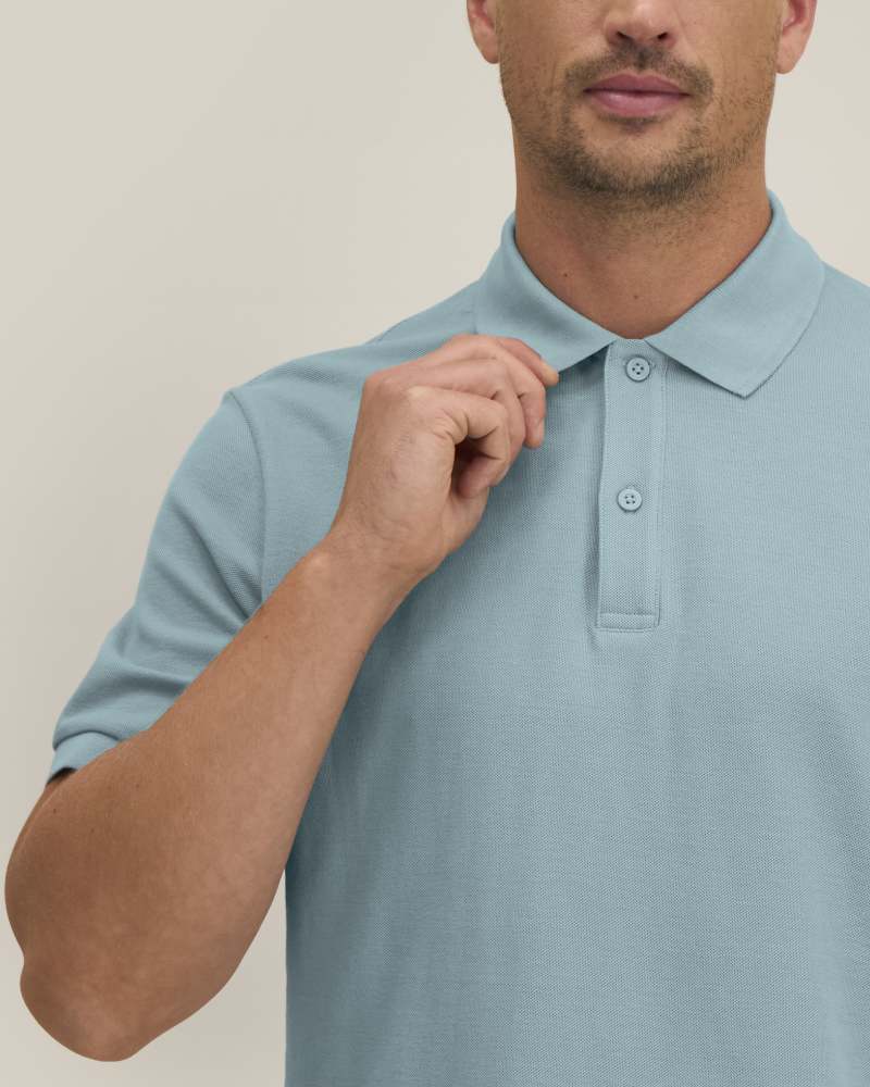 PREPSTER 2.0 - PEBBLE BLUE - POLOS SHORT SLEEVES - UNISEXE