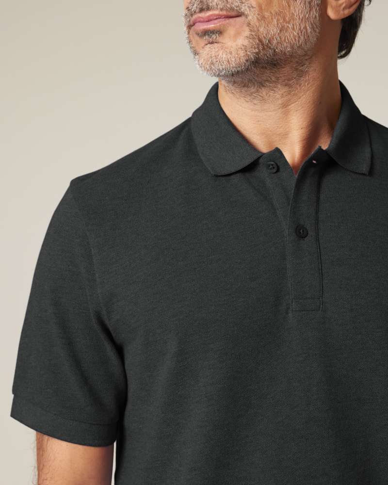 PREPSTER 2.0 - DARK HEATHER GREY - POLOS SHORT SLEEVES - UNISEXE