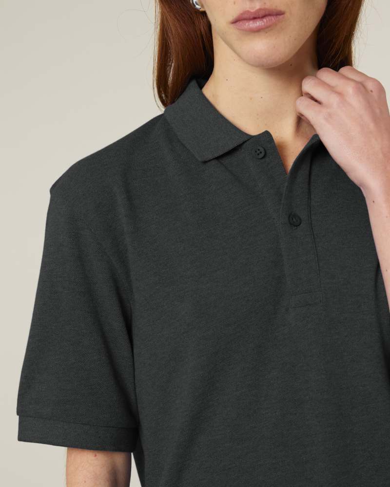 PREPSTER 2.0 - DARK HEATHER GREY - POLOS SHORT SLEEVES - UNISEXE