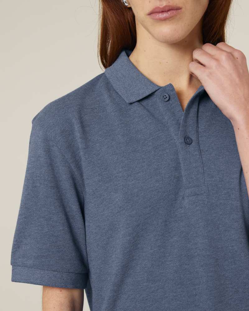 PREPSTER 2.0 - DARK HEATHER BLUE - POLOS SHORT SLEEVES - UNISEXE