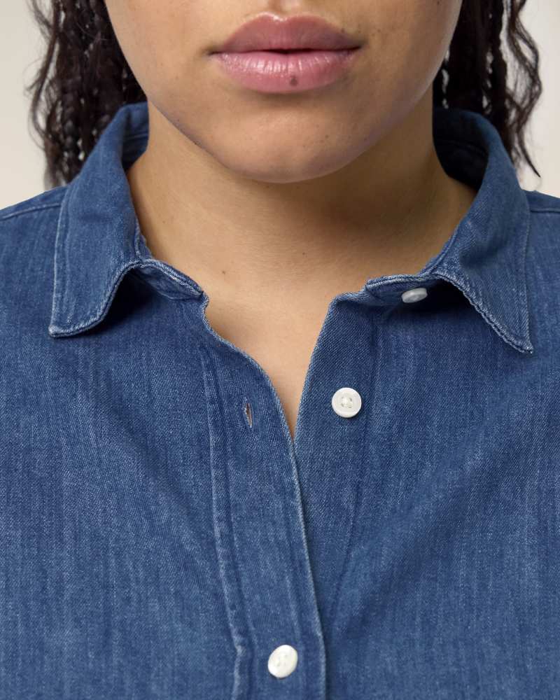 STELLA DENIM SHIRT - MID WASH - SHIRTS DENIM - VROUWEN