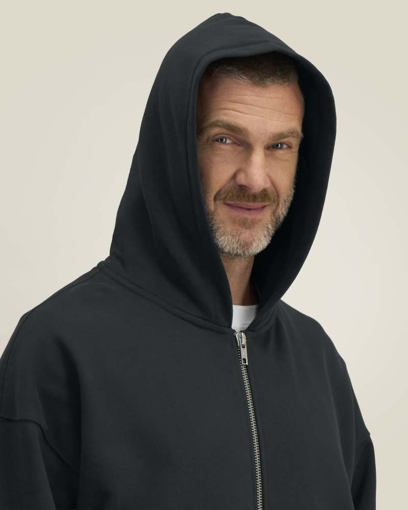 FRONTER - BLACK - SWEATSHIRTS HOODIE - UNISEXE