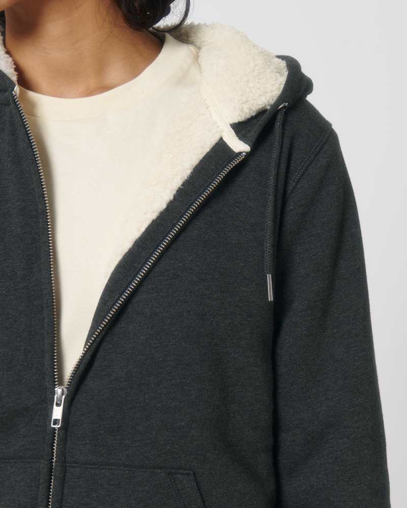 HYGGER SHERPA - DARK HEATHER GREY - SWEATSHIRTS JACKET - UNISEX