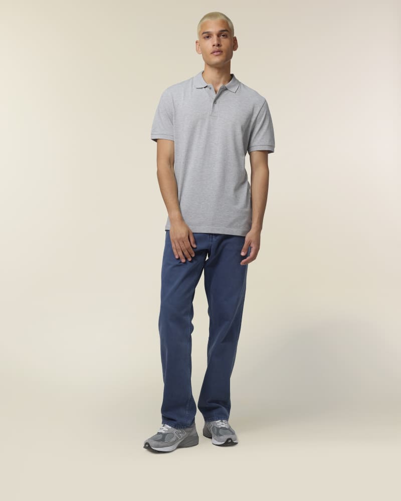 STANLEY COASTER - HEATHER GREY - POLOS SHORT SLEEVES - HOMMES