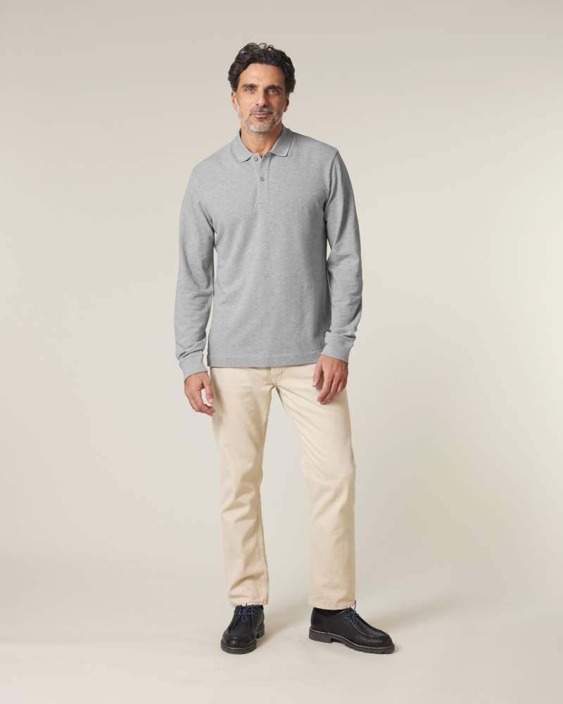 PREPSTER 2.0 LONG SLEEVE - HEATHER GREY - POLOS LONG SLEEVES - UNISEKS