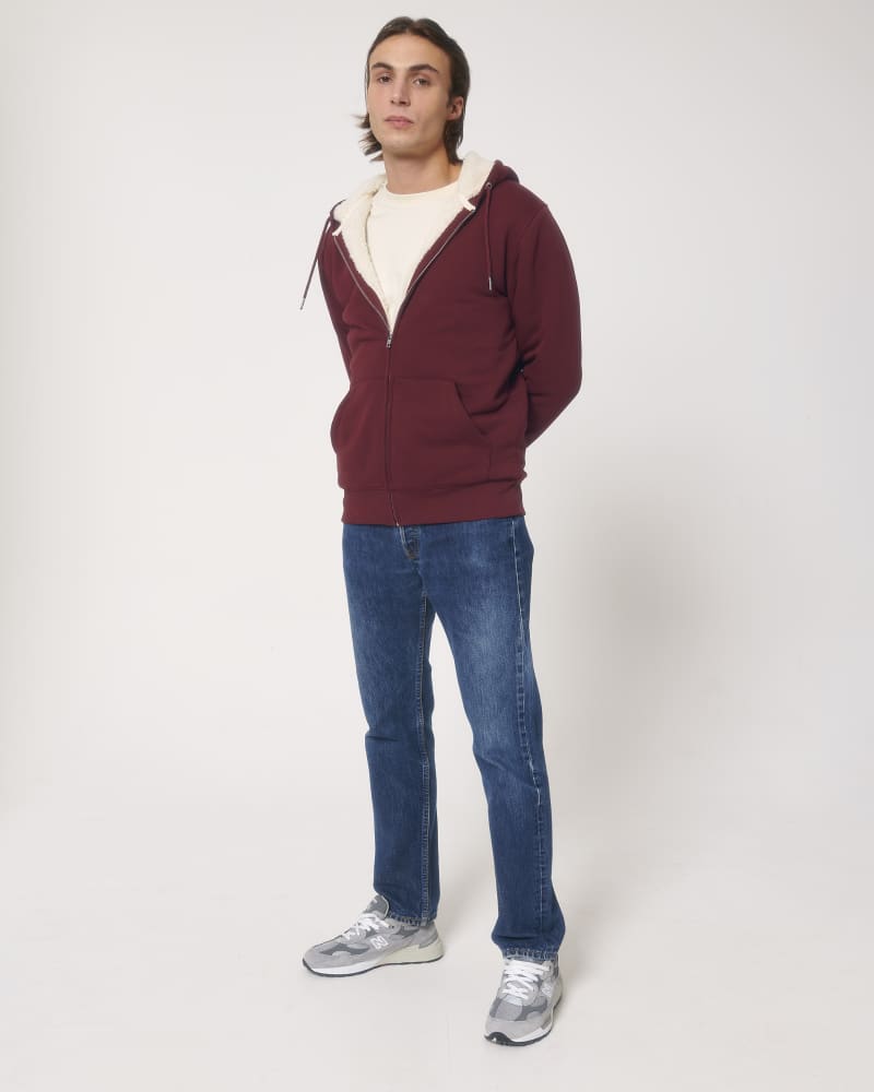 HYGGER SHERPA - BURGUNDY - SWEATSHIRTS JACKET - UNISEX