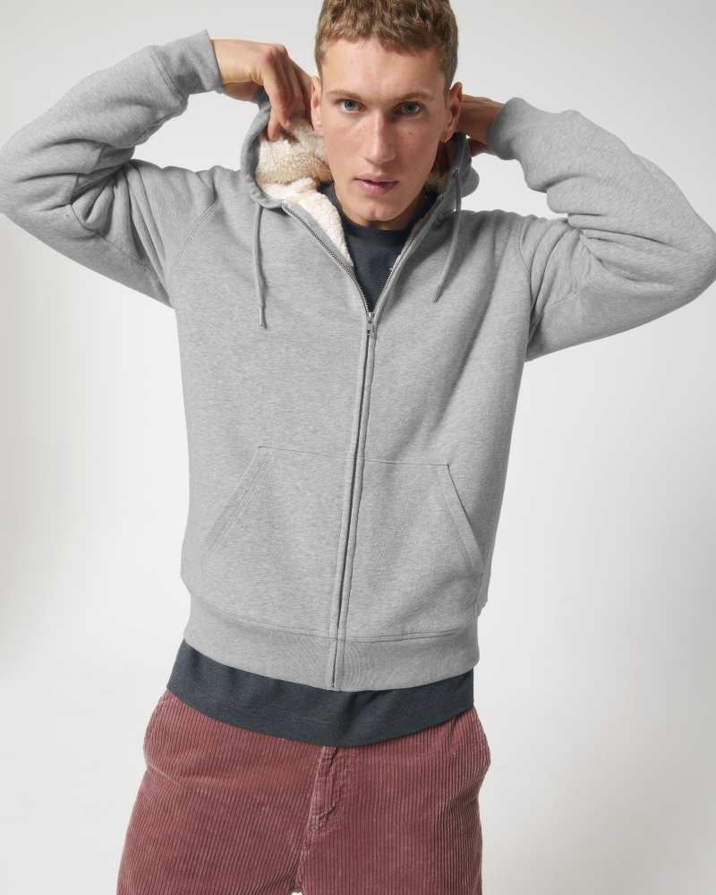 HYGGER SHERPA - HEATHER GREY - SWEATSHIRTS JACKET - UNISEX